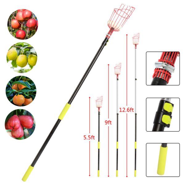 Metal Fruit Picker Catcher Stick Pole