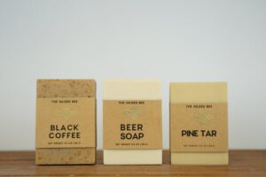 Men's Soap Trio: Beer Soap, Black Coffee Soap, and Pine Tar Soap