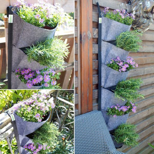 6 Bags Hanging Plant vertical flower pots