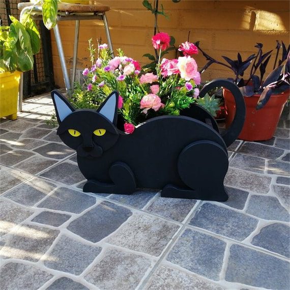 Cat Flower Pot Outdoor