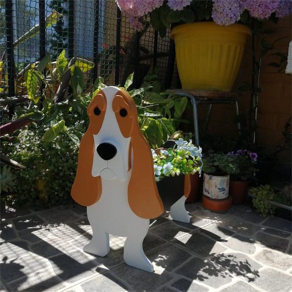 Basset Hound Terrier Garden Pots