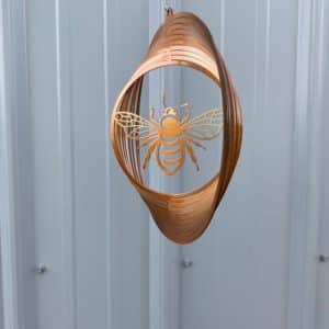 Honey bee metal art wind spinner