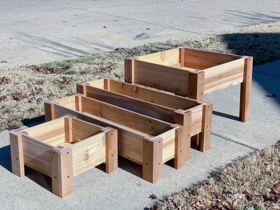 Bare Wood 4 Box Set of Garden Boxes
