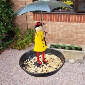 Girl with Umbrella Bird Feeder
