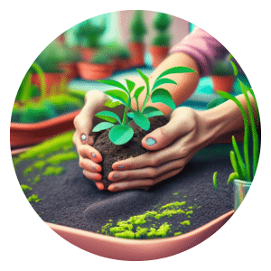 Organic Fertilizers On Potted Plants